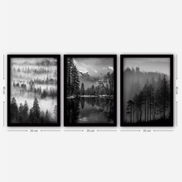 Wallity Cuadro decorativo enmarcado 3 piezas 3SC07, 100% MDF, 35x45 cm cada pieza